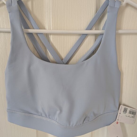 lululemon Energy Longline Bra Medium Support, B–C Cups, Sz 4, Blue Linen - Picture 1 of 3